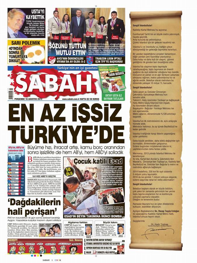 Gazete Manşetleri - 16 Ağustos Perşembe 11