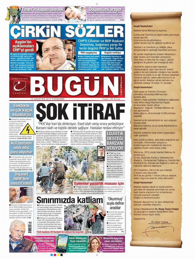 Gazete Manşetleri - 16 Ağustos Perşembe 21