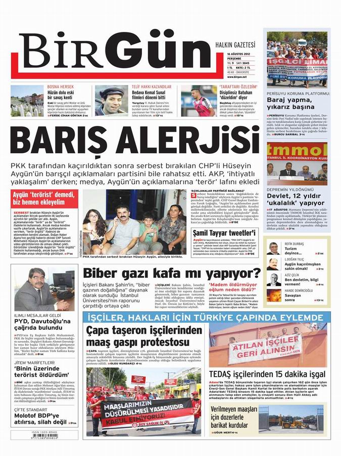 Gazete Manşetleri - 16 Ağustos Perşembe 22