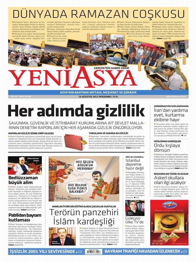 Gazete Manşetleri - 16 Ağustos Perşembe 3