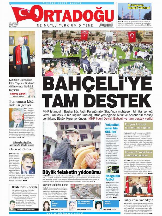 Gazete Manşetleri - 17 Ağustos Cuma 14