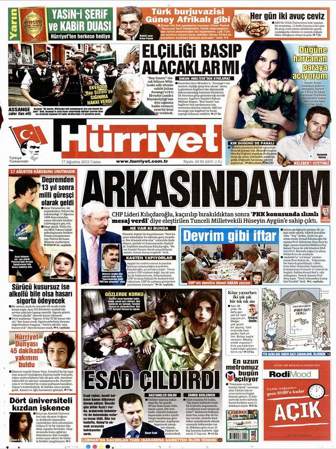 Gazete Manşetleri - 17 Ağustos Cuma 18