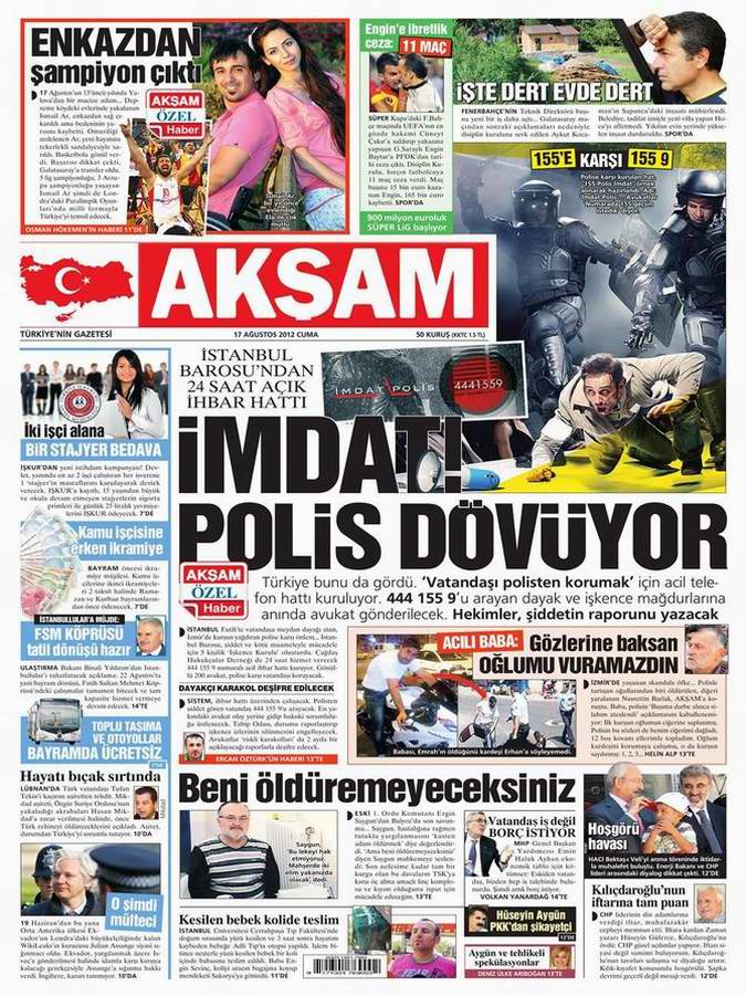 Gazete Manşetleri - 17 Ağustos Cuma 23
