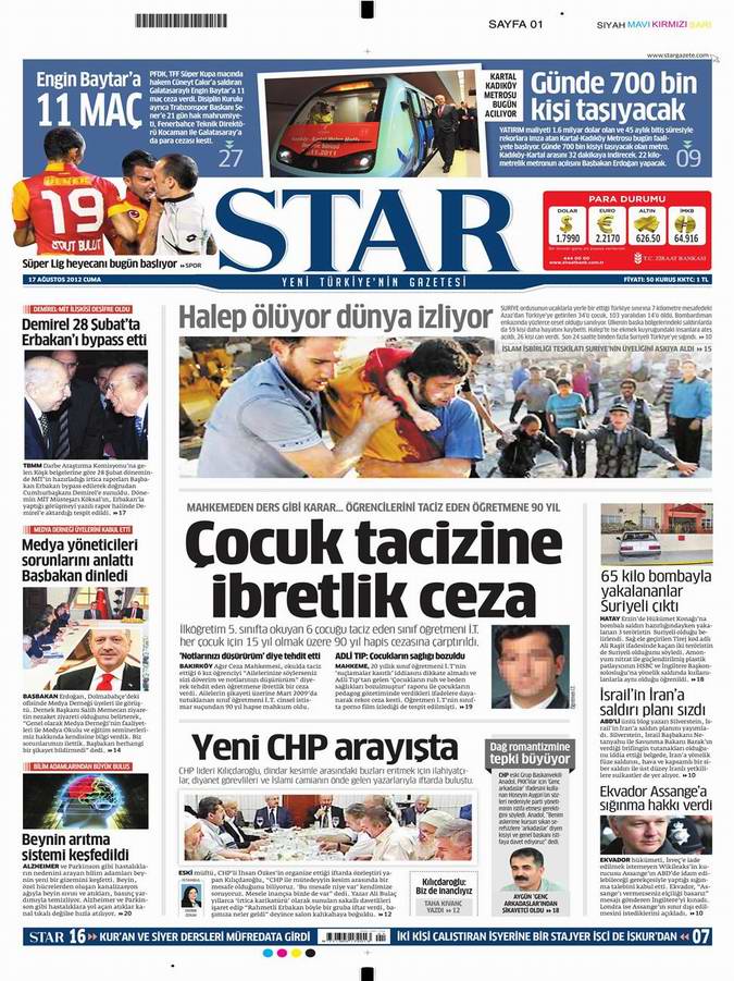 Gazete Manşetleri - 17 Ağustos Cuma 9