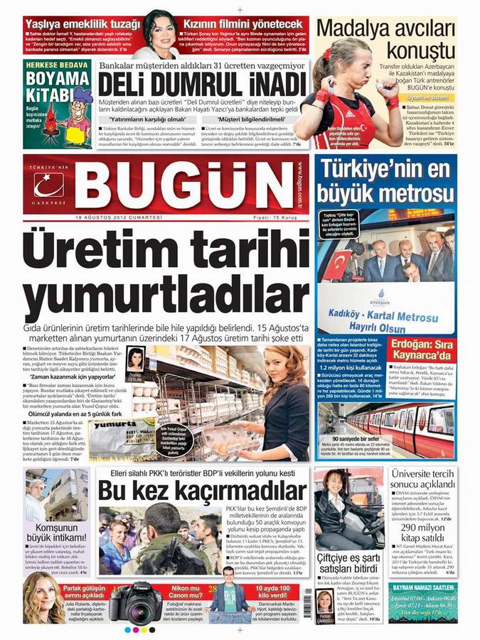 Gazete Manşetleri - 18 Ağustos Cumartesi 22