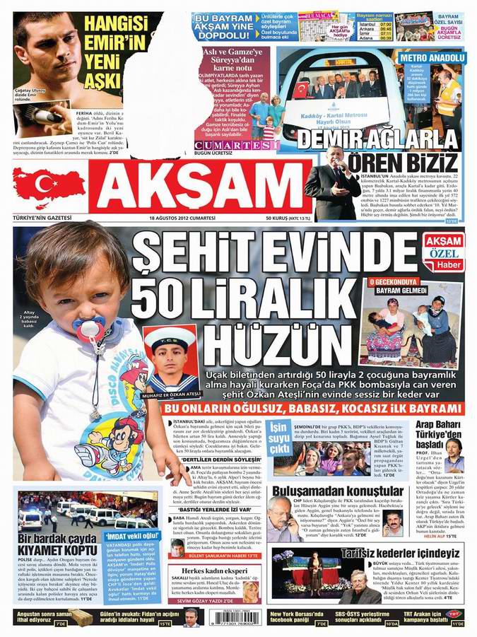 Gazete Manşetleri - 18 Ağustos Cumartesi 24