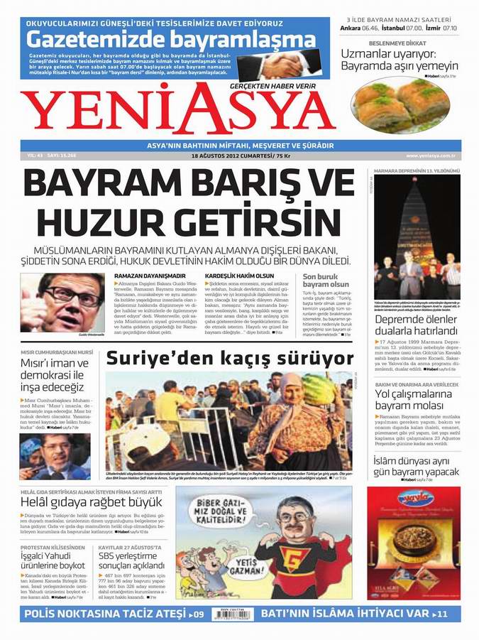 Gazete Manşetleri - 18 Ağustos Cumartesi 3