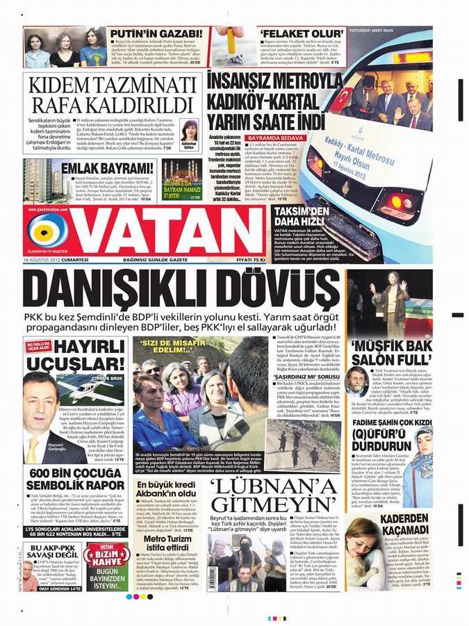 Gazete Manşetleri - 18 Ağustos Cumartesi 5