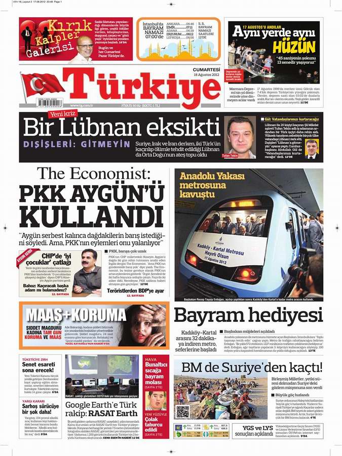 Gazete Manşetleri - 18 Ağustos Cumartesi 6