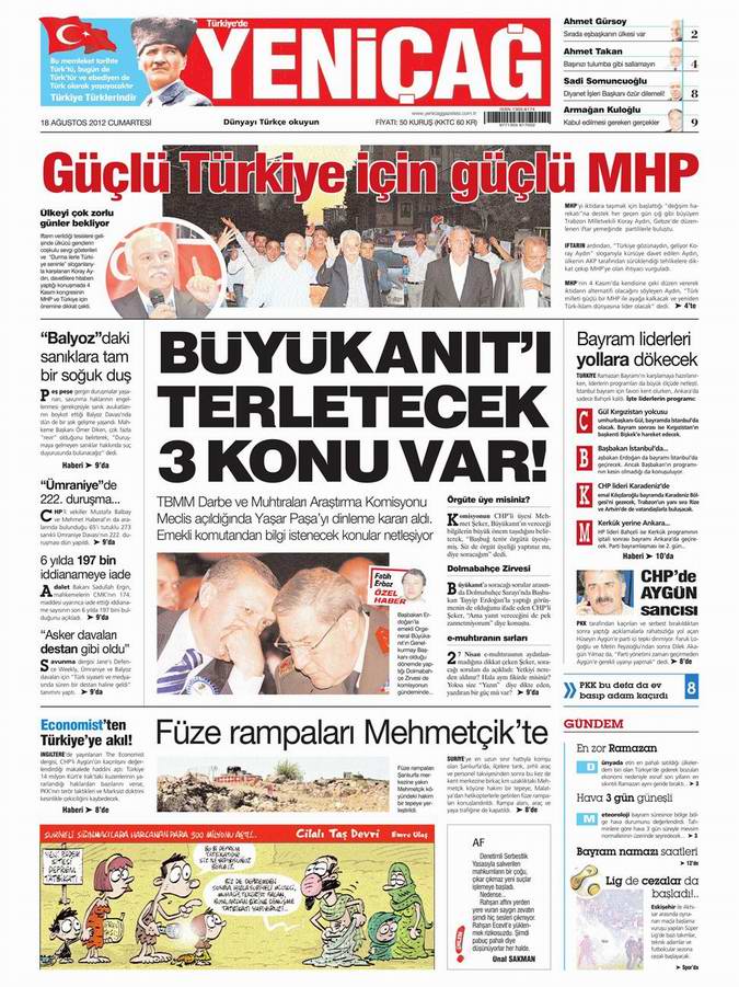 Gazete Manşetleri - 18 Ağustos Cumartesi 7