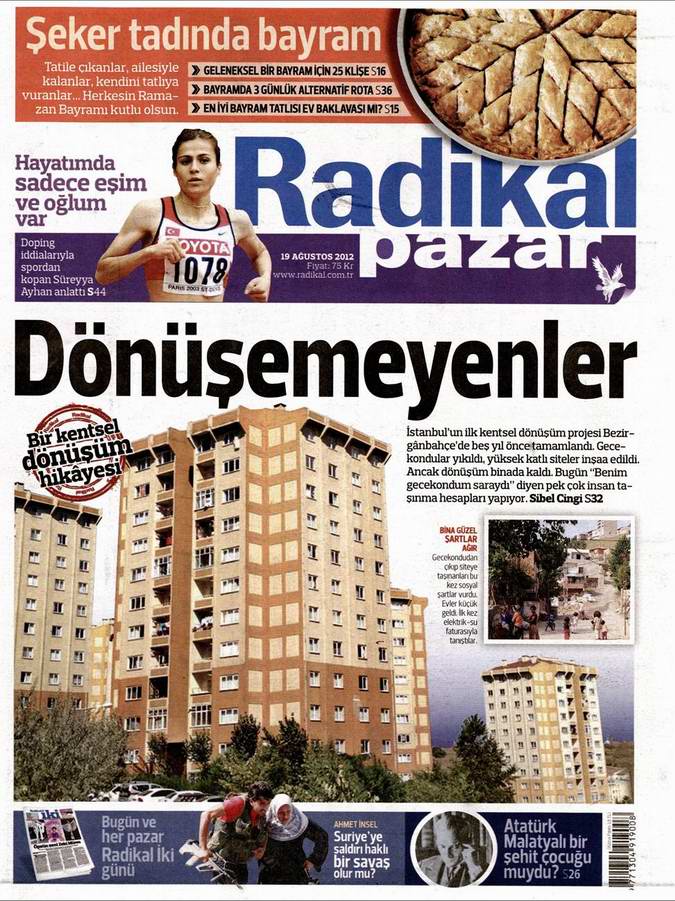 Gazete Manşetleri - 19 Ağustos Pazar 12
