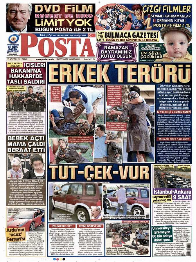 Gazete Manşetleri - 19 Ağustos Pazar 13