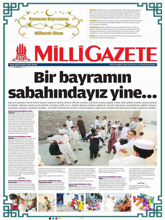 Gazete Manşetleri - 19 Ağustos Pazar 16