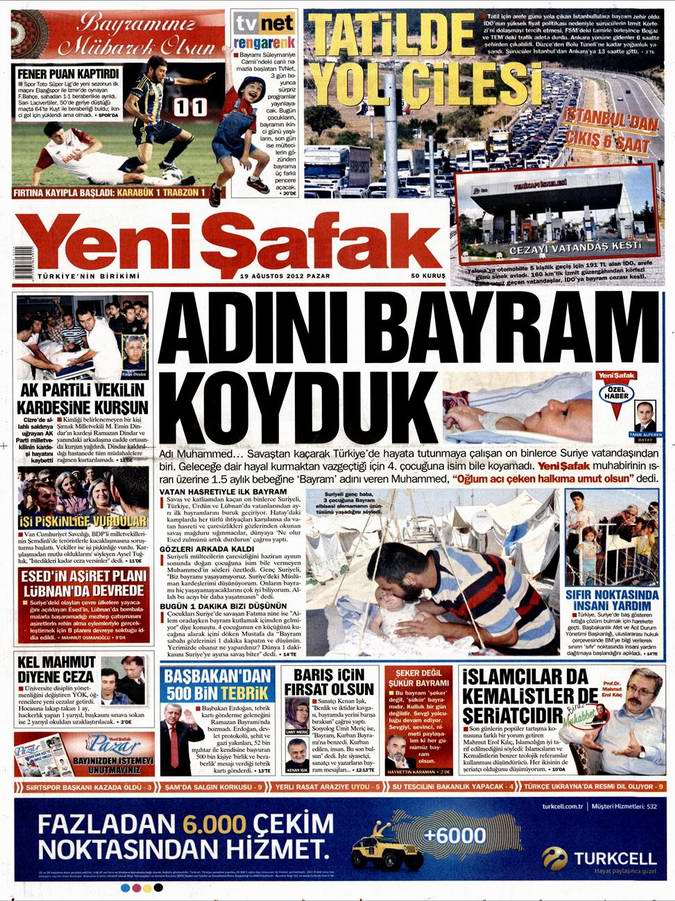 Gazete Manşetleri - 19 Ağustos Pazar 2