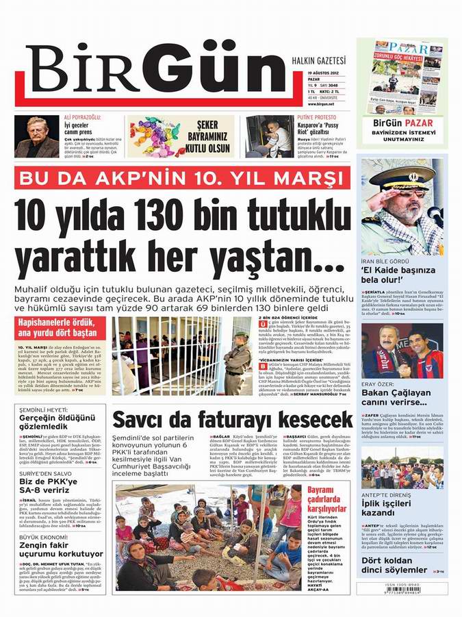 Gazete Manşetleri - 19 Ağustos Pazar 23