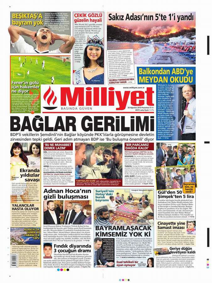 Gazete Manşetleri - 20 Ağustos Pazartesi 13