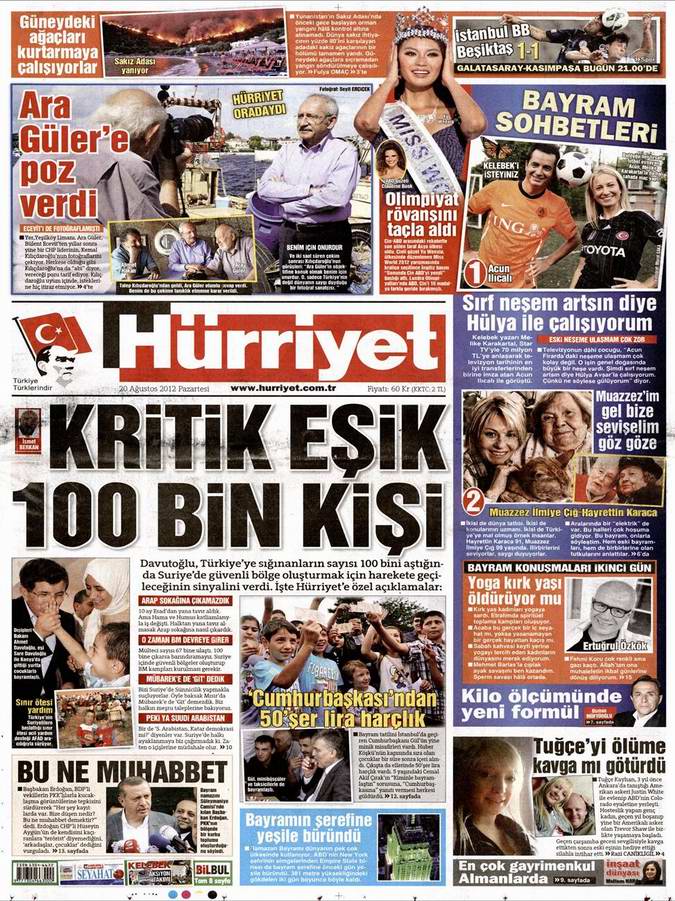 Gazete Manşetleri - 20 Ağustos Pazartesi 15