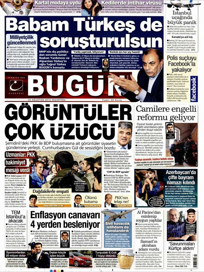 Gazete Manşetleri - 20 Ağustos Pazartesi 19
