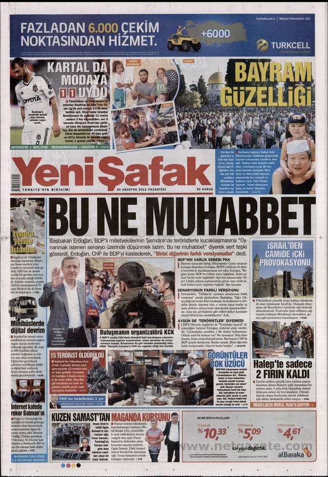 Gazete Manşetleri - 20 Ağustos Pazartesi 2
