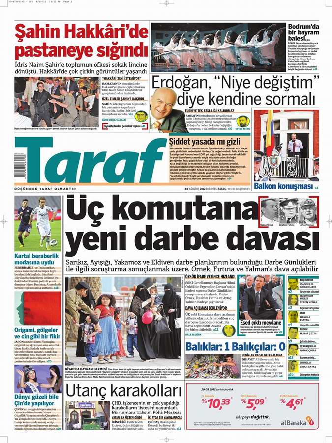 Gazete Manşetleri - 20 Ağustos Pazartesi 7