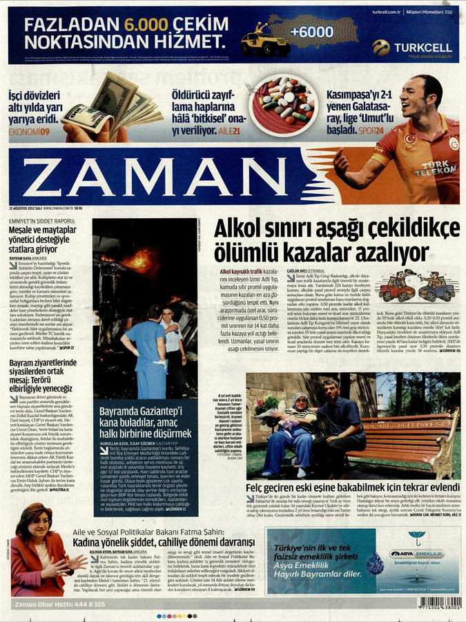 Gazete Manşetleri - 21 Ağustos Salı 1