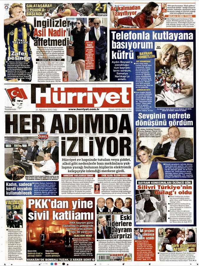 Gazete Manşetleri - 21 Ağustos Salı 12