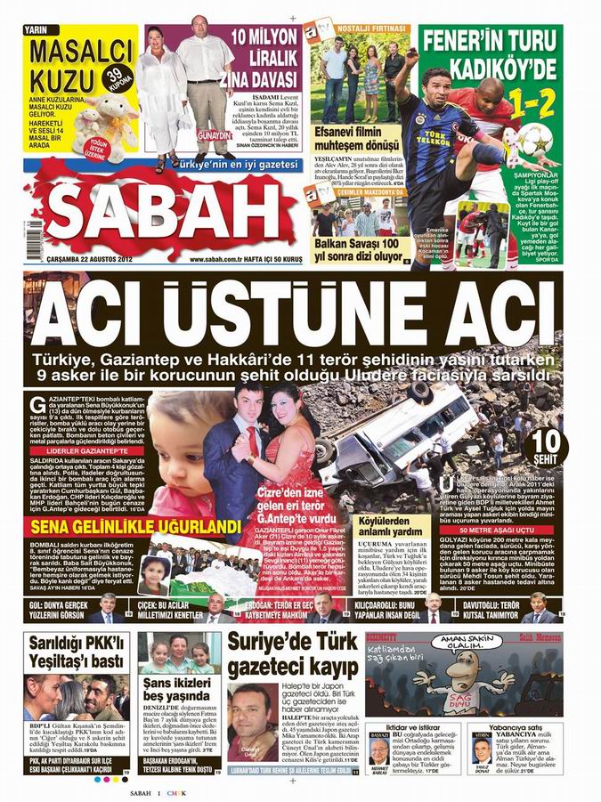 Gazete Manşetleri - 22 Ağustos Çarşamba 11