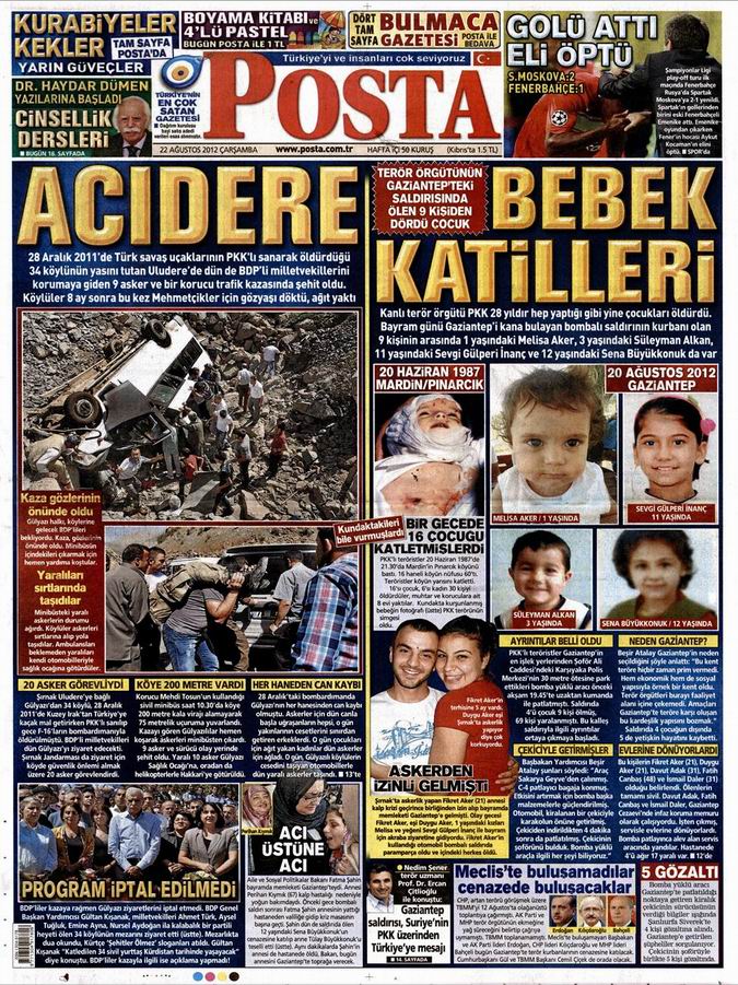 Gazete Manşetleri - 22 Ağustos Çarşamba 12