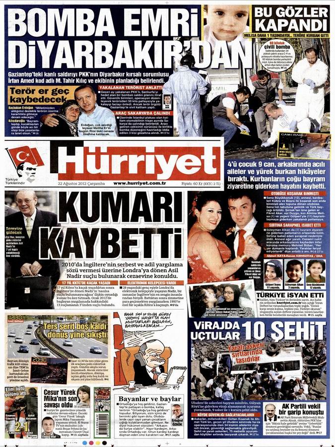 Gazete Manşetleri - 22 Ağustos Çarşamba 16