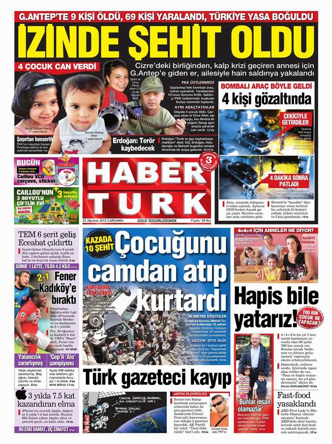 Gazete Manşetleri - 22 Ağustos Çarşamba 17