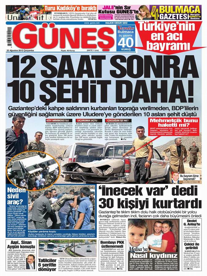 Gazete Manşetleri - 22 Ağustos Çarşamba 18