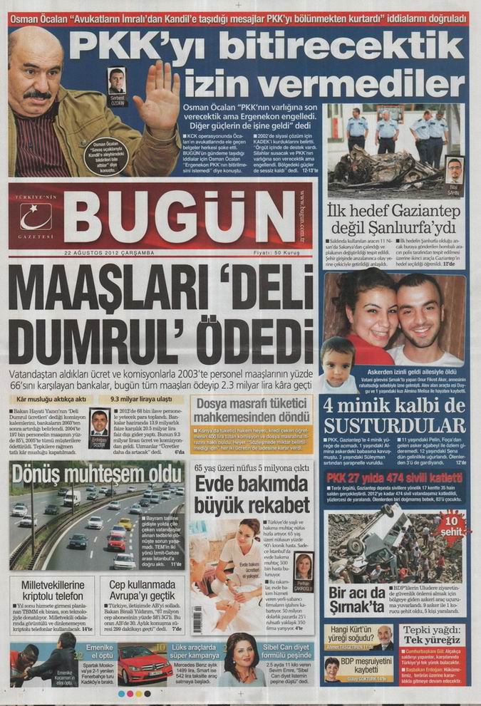 Gazete Manşetleri - 22 Ağustos Çarşamba 20