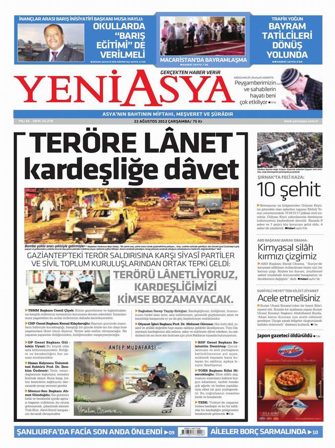 Gazete Manşetleri - 22 Ağustos Çarşamba 3