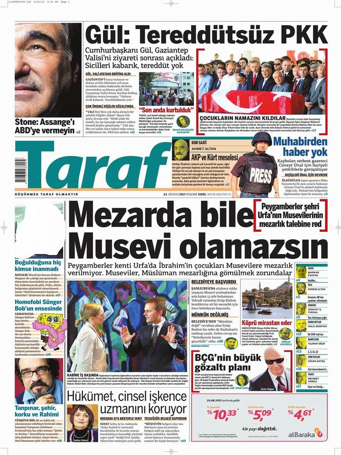 Gazete Manşetleri - 23 Ağustos Perşembe 7