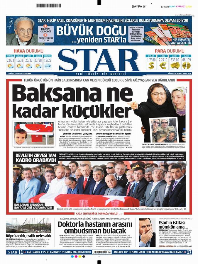 Gazete Manşetleri - 23 Ağustos Perşembe 8
