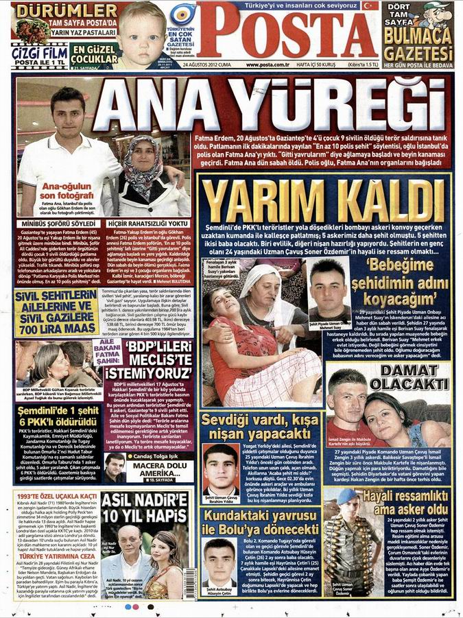 Gazete Manşetleri - 24 Ağustos Cuma 13