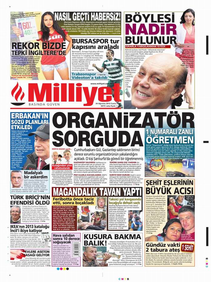 Gazete Manşetleri - 24 Ağustos Cuma 15