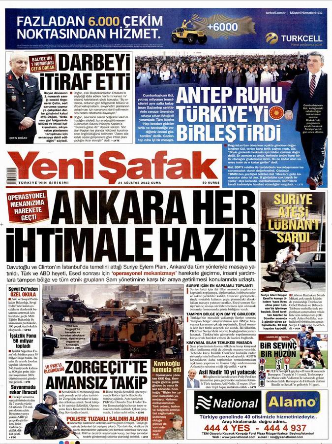 Gazete Manşetleri - 24 Ağustos Cuma 2