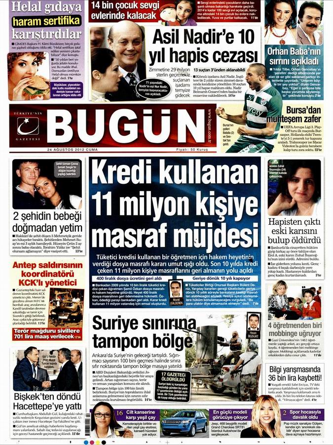 Gazete Manşetleri - 24 Ağustos Cuma 21