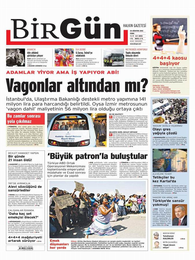 Gazete Manşetleri - 24 Ağustos Cuma 22