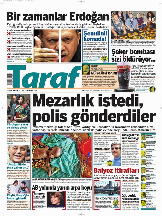 Gazete Manşetleri - 24 Ağustos Cuma 8