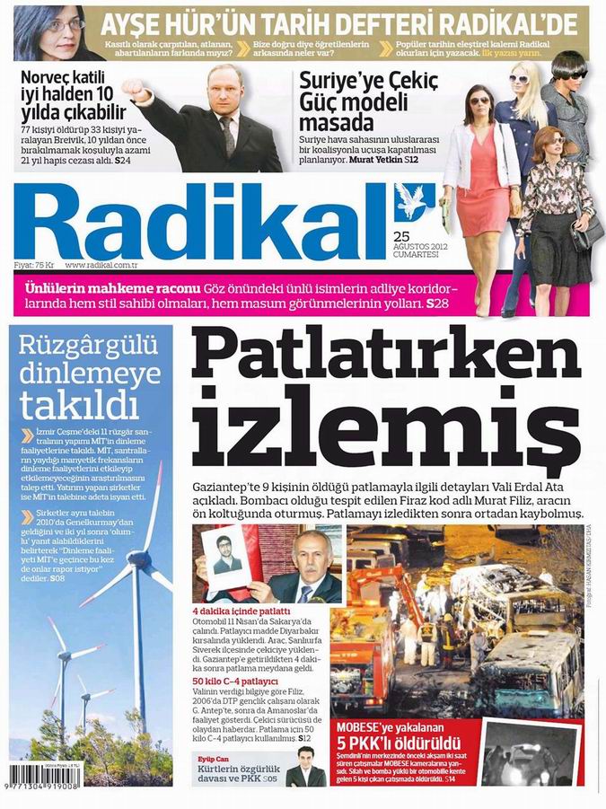 Gazete Manşetleri - 25 Ağustos Cumartesi 13