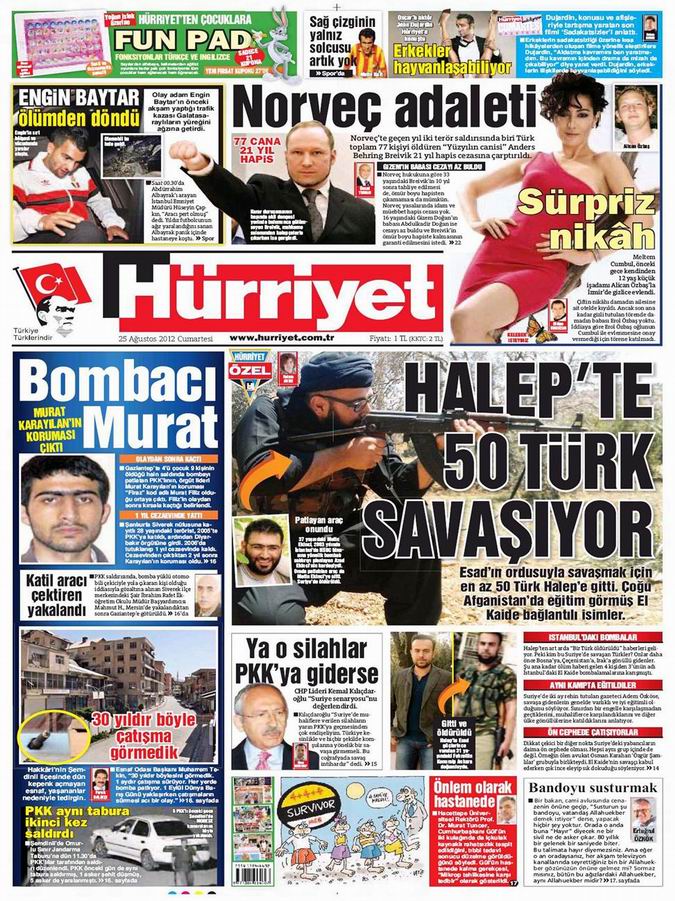 Gazete Manşetleri - 25 Ağustos Cumartesi 16