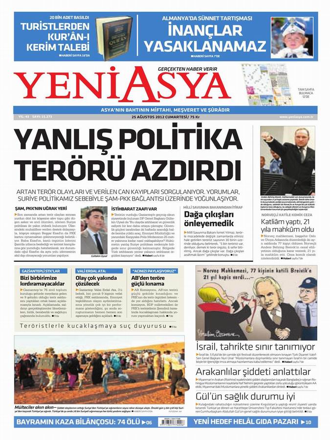 Gazete Manşetleri - 25 Ağustos Cumartesi 4