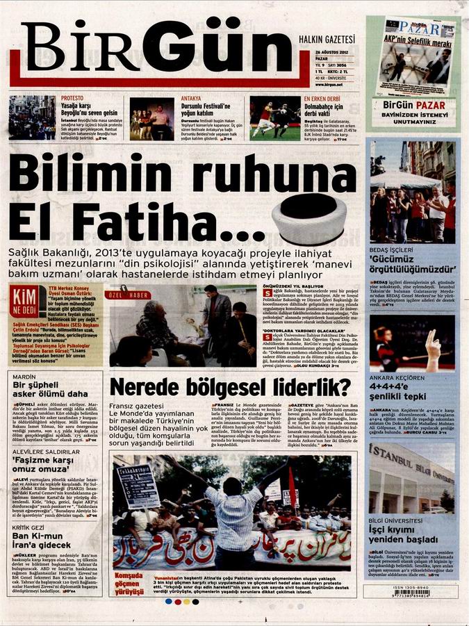 Gazete Manşetleri - 26 Ağustos Pazar 23