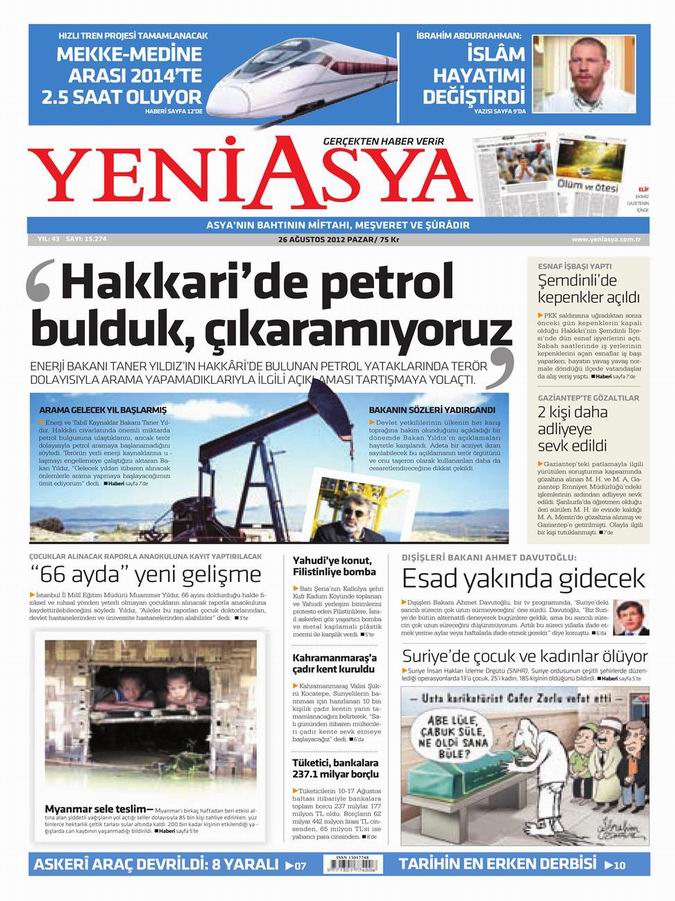 Gazete Manşetleri - 26 Ağustos Pazar 3