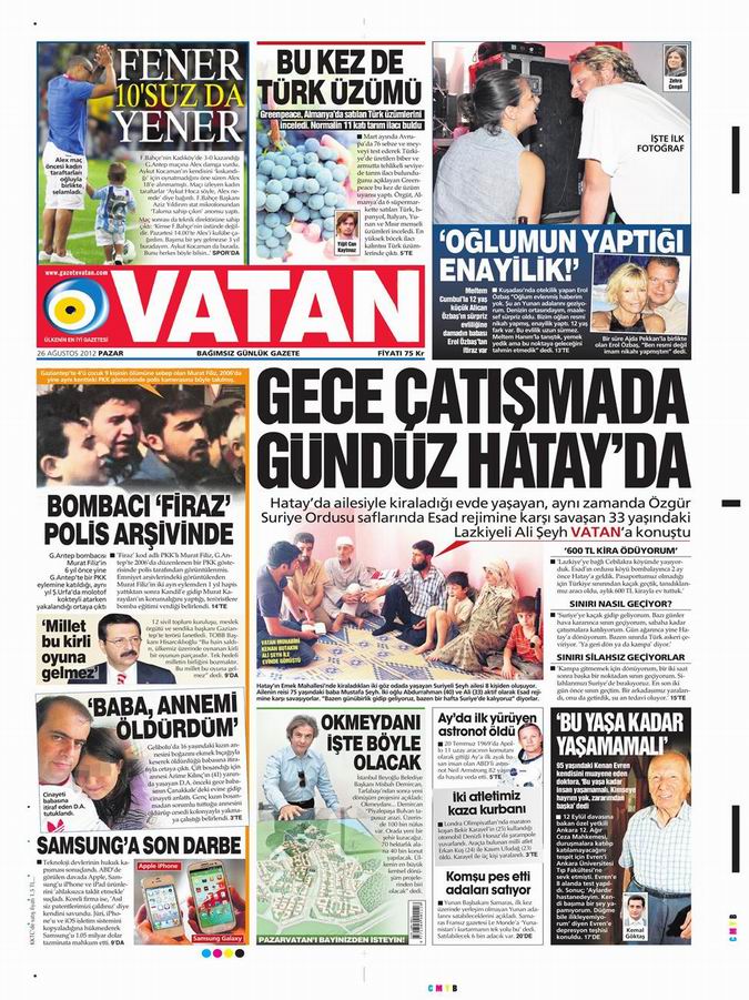 Gazete Manşetleri - 26 Ağustos Pazar 5