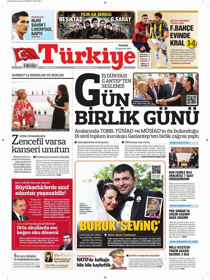Gazete Manşetleri - 26 Ağustos Pazar 7