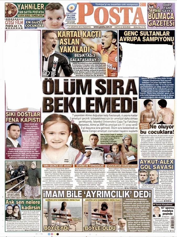 Gazete Manşetleri - 27 Ağustos Pazartesi 11