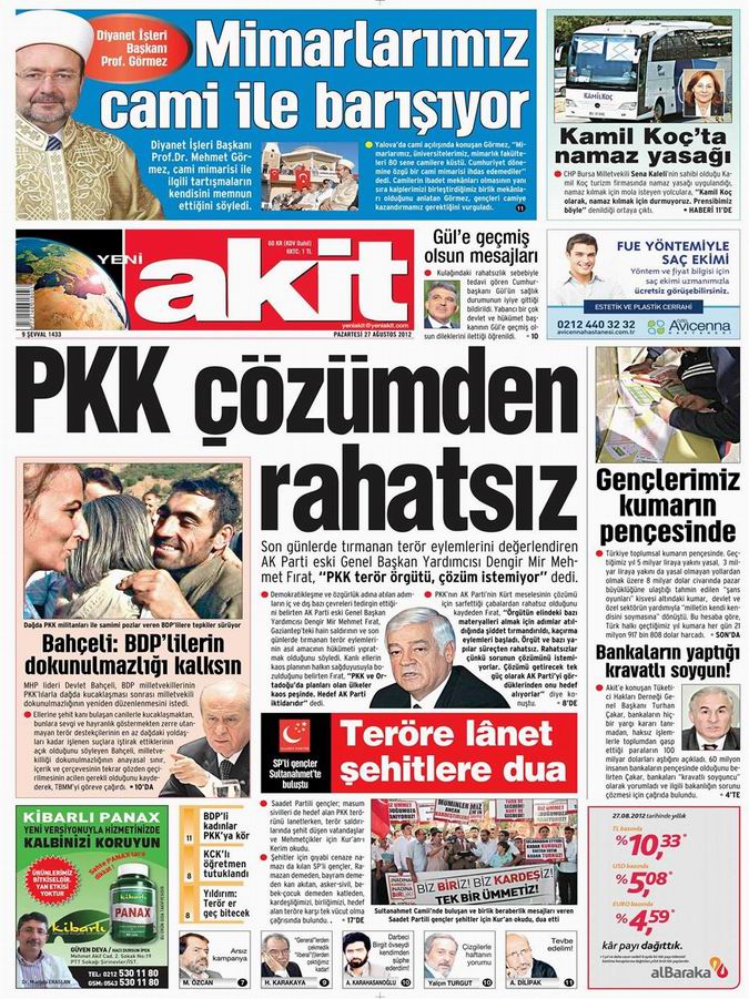 Gazete Manşetleri - 27 Ağustos Pazartesi 4